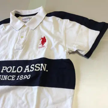 U.S. POLO ASSN. 피케 셔츠 화이트/네이비