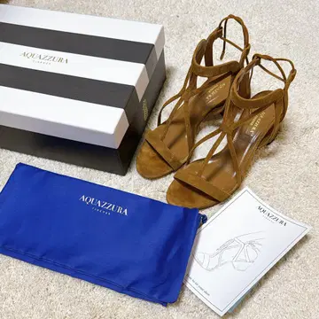 AQUAZZURA 브라운 스웨이드 샌들