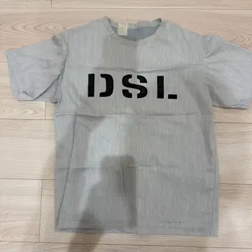 DSL 로고 프린트 T셔츠 라이트 그레이