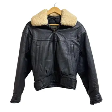 새상품급 vintage KA UOMO 가죽 플라이트 자켓 보아 카라 부착