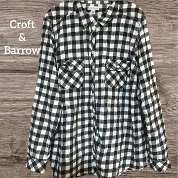 Croft&Barrow 체크 무늬 긴팔 셔츠 2X 면 100%
