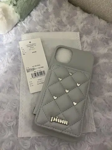 pium 하트 스터드 퀼팅 iPhone 케이스