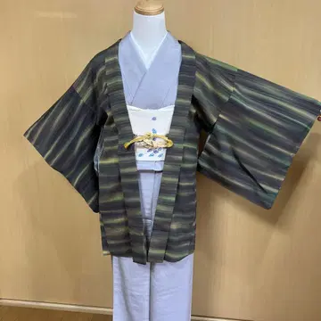 겉옷 가로 줄무늬 블렌딩 무늬 그린 짙은 갈색 약간의 하자 있음