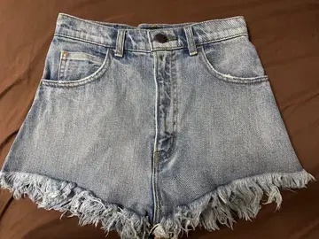 moussy 숏 데님 프린지 하이웨스트