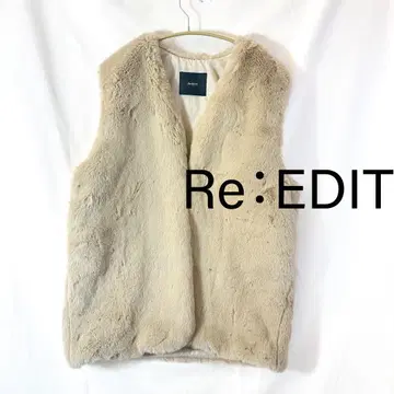 [ Re:EDIT ] 퍼 베스트 베이지 L 사이즈