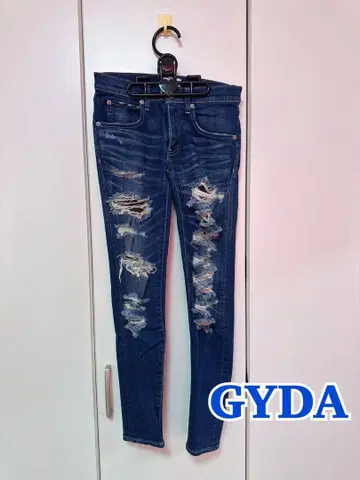 GYDA 데미지 가공 스키니 데님