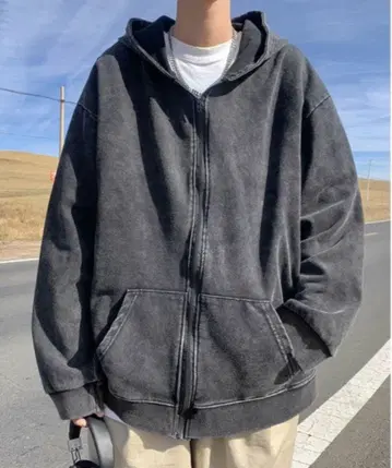 NEW GENTLEMAN 블랙아웃 집업 후드티