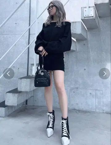 GYDA GYGY 도킹 오프숄더 맨투맨 원피스