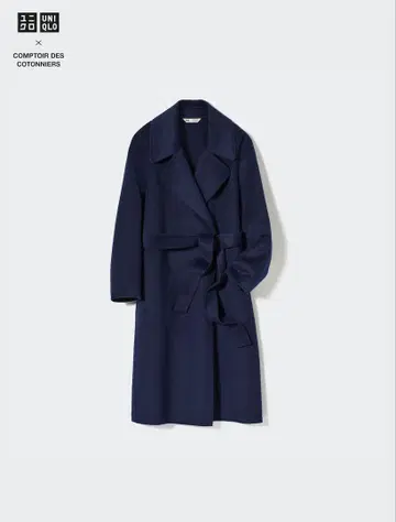 더블 페이스 랩 코트 M 사이즈 유니클로 롱 코트 체스터 코트