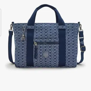 kipling 네이비 숄더백 기하학 패턴