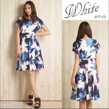 정가 36,300엔 그레이스 콘티넨탈 쉬폰 프린트 원피스