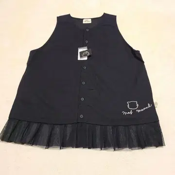 미사용 새상품 드럭 스토어즈 모프마눌 베스트 튤 프릴 장식 블랙