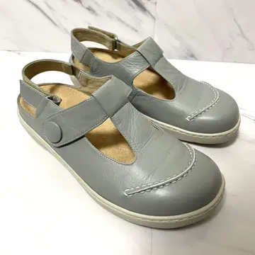 오빵케 가죽 신발 비포트 23cm 블루 그레이
