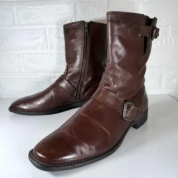 [새상품급] 스테파노 로시 엔지니어 부츠 사이드 지퍼 브라운 25cm