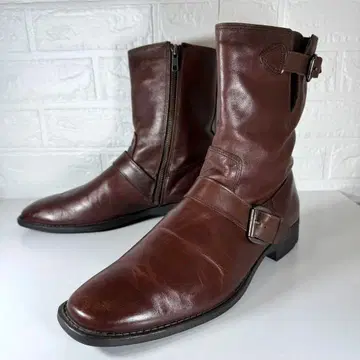 [새상품급] 스테파노 로시 엔지니어 부츠 사이드 지퍼 브라운 25cm