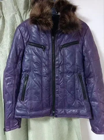 새상품/하자있음 shellac 가죽 다운 자켓 44/모즈 5351