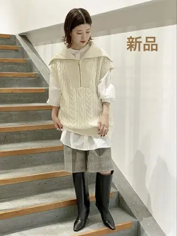 [ 새상품 ] Spick&Span 해밀턴 알파카 케이블 ZIP 베스트