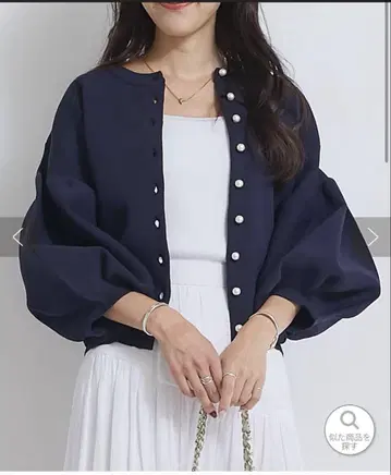 La boutique BonBon 펄 봉긋 슬리브 니트 가디건