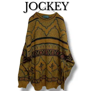[고품질!] jockey 니트 올 패턴 USA 빈티지 레트로 사이즈 L