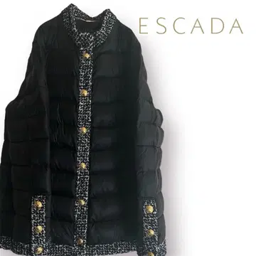 [새상품급] ESCADA 고급 트위드 트리밍 다운 자켓 골드 버튼