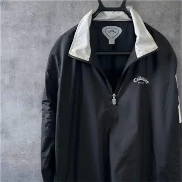Callaway 하프 지퍼 골프 자켓 블랙/화이트