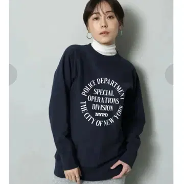새상품 GOOD ROCK SPEED NYC 서클 로고 맨투맨 네이비