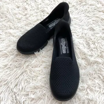 컨디션 최상 SKECHERS slip-ins 메쉬 슬립온 블랙 24cm