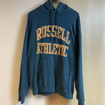 RUSSELL ATHLETIC 후드티 XL 그린 칼리지풍 프린트