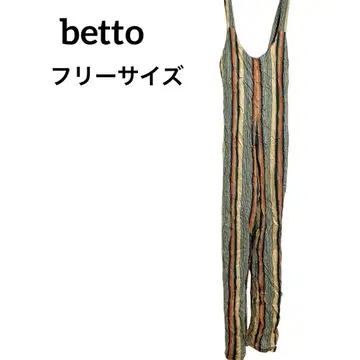 단 하나뿐인 betto [프리 사이즈] 스트라이프 슬리브리스 올인원