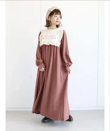 ehka sopo 프릴 자수 롱 원피스