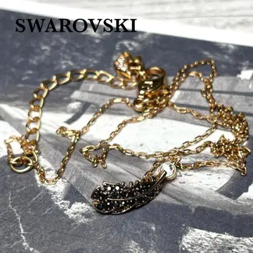 SWAROVSKI 스와로브스키 목걸이 리프 모티브 골드