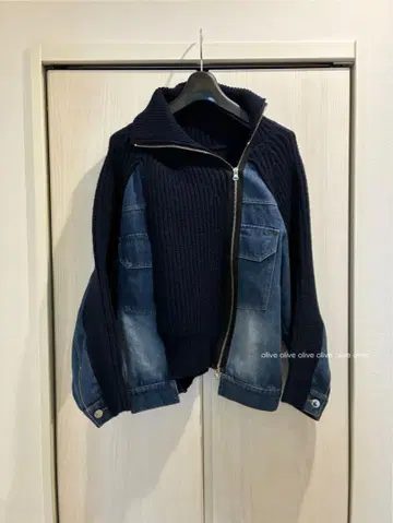 스콧 클럽 비대칭 데님 블루종 자켓 야마다야