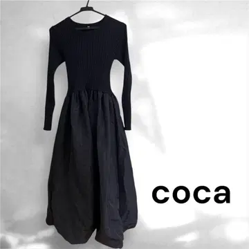 coca 벌룬 원피스 도킹 원피스 블랙