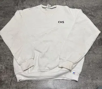 Russell CHS 로고 화이트 맨투맨