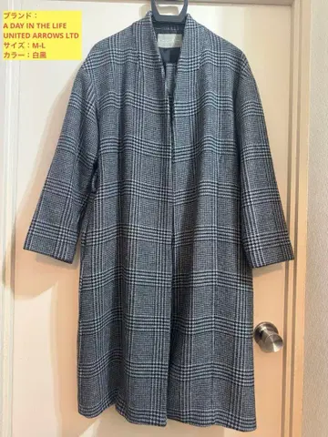 UNITED ARROWS 체크 무늬 롱 코트