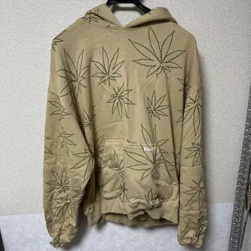 HUF 마리화나 리프 무늬 후드티 L