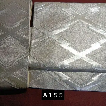 A155 투피스 완성 오비 실버 기하학 패턴 후쿠로 오비 이중 북