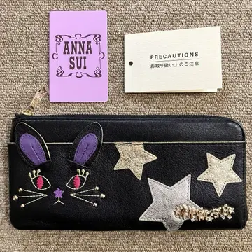 안나수이 ANNA SUI 장지갑 마이미미 토끼 L자 지퍼 블랙