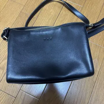 아오이(Aoi) 천연 가죽 숄더백 여성용 자립형 가볍고 얇은 포멀 블랙