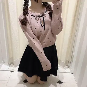 evelyn 에블린 하트 리본 풀오버