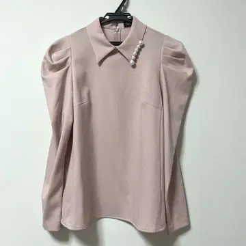 hue 2021AW 퍼프 슬리브 펄 쉬폰 블라우스 핑크