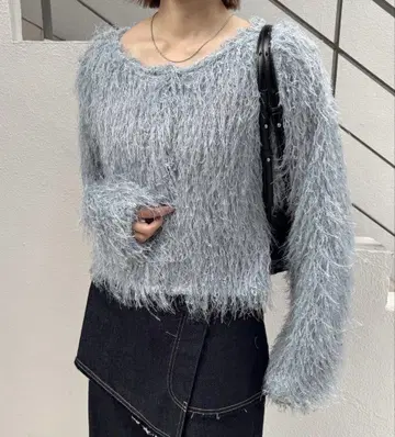 페더 가디건 블라우스