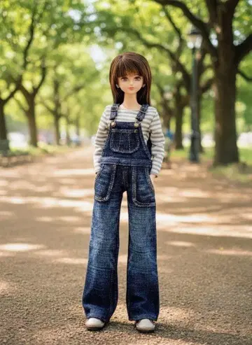 데님 오버롤 USED 가공 제니 시온 27cm 인형용