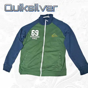 좋은 배색 Quiksilver 트랙 자켓 래글런 바이컬러 소매 로고