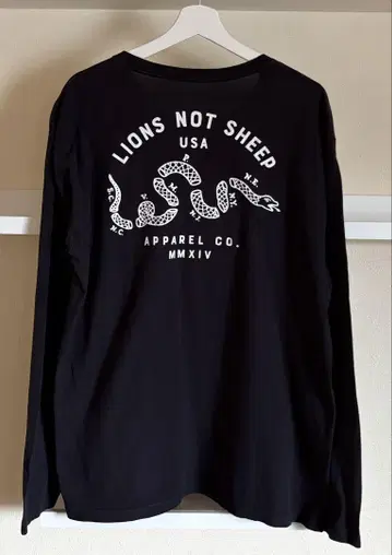 LION NOT SHEEP USA 롱 슬리브 티셔츠 블랙 XL