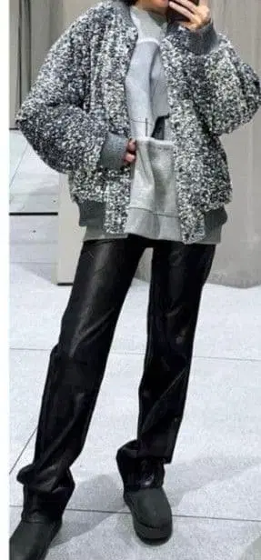 ZARA 자라 블루종 XL 실버 스팽글