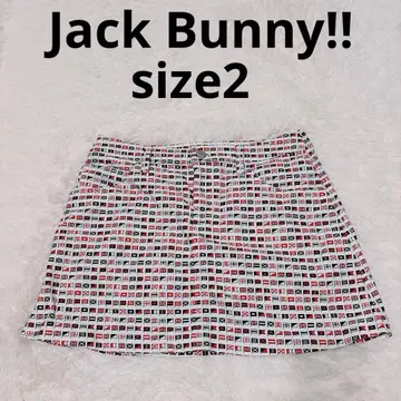 Jack Bunny!! 여성용 골프 스커트 화이트 국기 사이즈 2