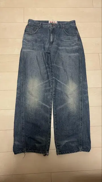 OOTJ wide denim asymmetry 와이드 데님 블루 한국