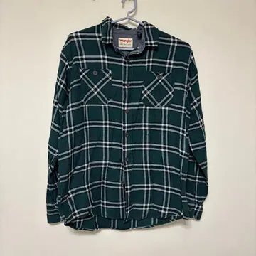 Wrangler 플란넬 셔츠 M 다크 그린