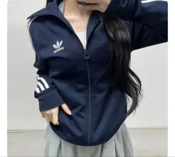 adidas 네이비 집업 저지